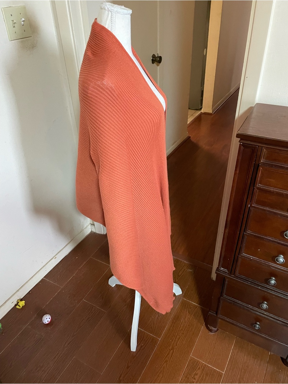 A New Day burnt orange ribbed knit shawl scarf lightweight 30x 86 inches approx - Picture 6 of 15